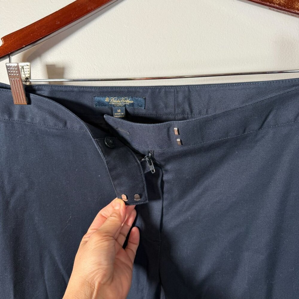 Brooks Brothers Womens Cotton Twill Blend Academia Corporate Trousers Sz 14 Navy - Picture 4 of 12